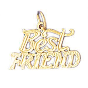 Best Friend Pendant Necklace Charm Bracelet in Yellow, White or Rose Gold 10386