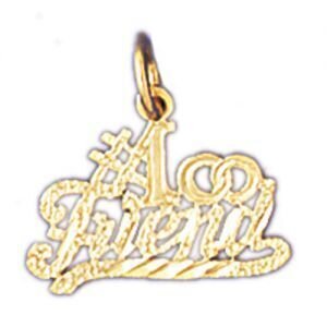 Number One Friend Pendant Necklace Charm Bracelet in Yellow, White or Rose Gold 10394