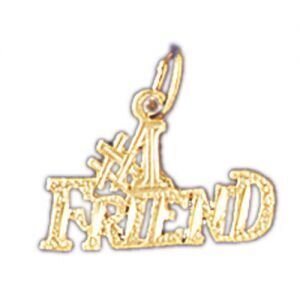 Number One Friend Pendant Necklace Charm Bracelet in Yellow, White or Rose Gold 10395