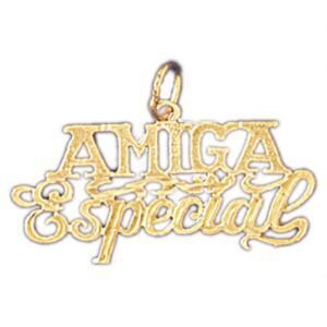 Amiga Especial Pendant Necklace Charm Bracelet in Yellow, White or Rose Gold 10397