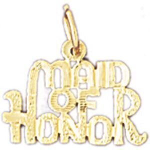 Maid Of Honor Pendant Necklace Charm Bracelet in Yellow, White or Rose Gold 10400