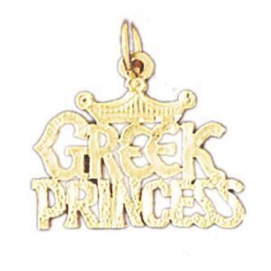 Greek Princess Pendant Necklace Charm Bracelet in Yellow, White or Rose Gold 10403