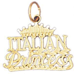 Italian Princess Pendant Necklace Charm Bracelet in Yellow, White or Rose Gold 10412