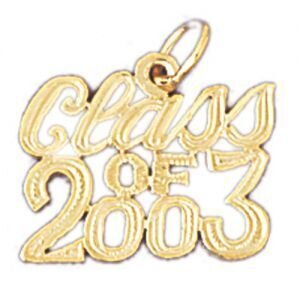Class Of 2003 Pendant Necklace Charm Bracelet in Yellow, White or Rose Gold 10432