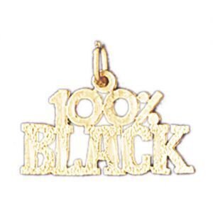 Dazzlers Jewelry One Hundred Per Cent Black Pendant Necklace Charm Bracelet in Yellow, White or Ros…