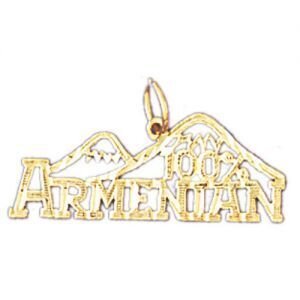 One Hundred Per Cent Armenian Pendant Necklace Charm Bracelet in Yellow, White or Rose Gold 10440