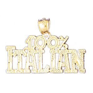 One Hundred Per Cent Italian Pendant Necklace Charm Bracelet in Yellow, White or Rose Gold 10444