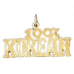 One Hundred Per Cent Korean Pendant Necklace Charm Bracelet in Yellow, White or Rose Gold 10448