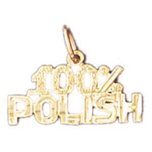 Dazzlers Jewelry One Hundred Per Cent Polish Pendant Necklace Charm Bracelet in Yellow, White or Ro…