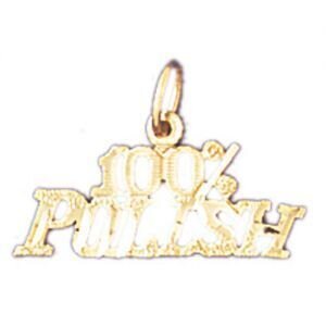 One Hundred Per Cent Polish Pendant Necklace Charm Bracelet in Yellow, White or Rose Gold 10450