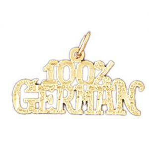 One Hundred Per Cent German Pendant Necklace Charm Bracelet in Yellow, White or Rose Gold 10452