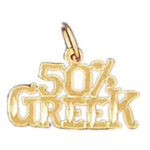 Dazzlers Jewelry Fifty Per Cent Greek Pendant Necklace Charm Bracelet in Yellow, White or Rose Gold…
