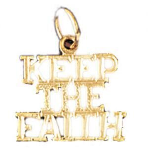 Keep The Faith Pendant Necklace Charm Bracelet in Yellow, White or Rose Gold 10464