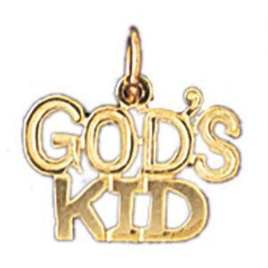 God'S Kid Pendant Necklace Charm Bracelet in Yellow, White or Rose Gold 10479