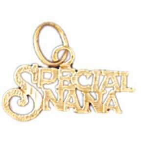 Special Nana Pendant Necklace Charm Bracelet in Yellow, White or Rose Gold 10488
