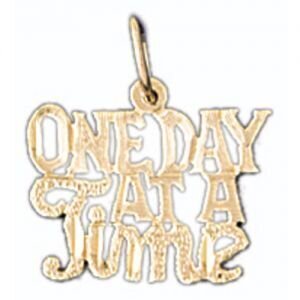 One Day At A Time Pendant Necklace Charm Bracelet in Yellow, White or Rose Gold 10502
