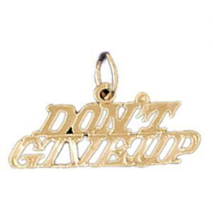 Don'T Give Up Pendant Necklace Charm Bracelet in Yellow, White or Rose Gold 10506