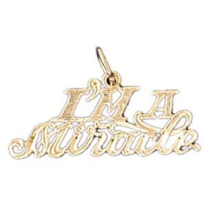 I Am A Miracle Pendant Necklace Charm Bracelet in Yellow, White or Rose Gold 10507