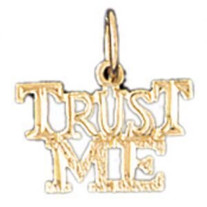 Trust Me Pendant Necklace Charm Bracelet in Yellow, White or Rose Gold 10508