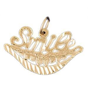 Dazzlers Jewelry Smile Pendant Necklace Charm Bracelet in Yellow, White or Rose Gold 10512, MPN: DZ…