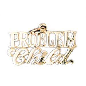 Problem Child Pendant Necklace Charm Bracelet in Yellow, White or Rose Gold 10513