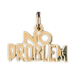 No Problem Pendant Necklace Charm Bracelet in Yellow, White or Rose Gold 10514