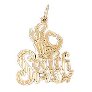 South Spaw Pendant Necklace Charm Bracelet in Yellow, White or Rose Gold 10516
