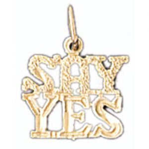 Say Yes Pendant Necklace Charm Bracelet in Yellow, White or Rose Gold 10519