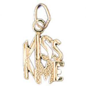 Kiss Me Pendant Necklace Charm Bracelet in Yellow, White or Rose Gold 10521