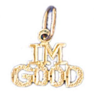 I Am Good Pendant Necklace Charm Bracelet in Yellow, White or Rose Gold 10530