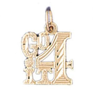 Go For It Pendant Necklace Charm Bracelet in Yellow, White or Rose Gold 10537