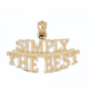 Simply The Best Pendant Necklace Charm Bracelet in Yellow, White or Rose Gold 10548