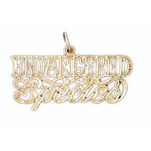 Endangered Species Pendant Necklace Charm Bracelet in Yellow, White or Rose Gold 10560