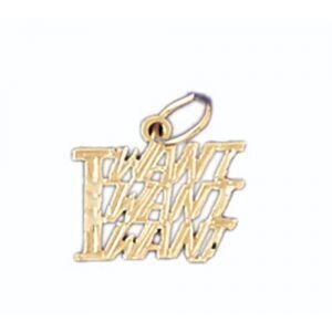 I Want Want Want Pendant Necklace Charm Bracelet in Yellow, White or Rose Gold 10562