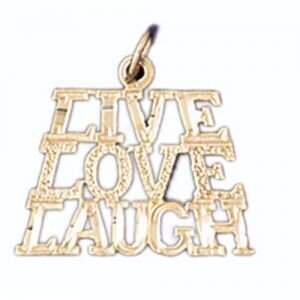 Dazzlers Jewelry Live Love Laugh Pendant Necklace Charm Bracelet in Yellow, White or Rose Gold 1056…