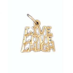 Live Love Laugh Pendant Necklace Charm Bracelet in Yellow, White or Rose Gold 10566