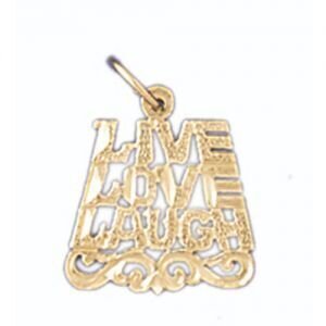 Live Love Laugh Pendant Necklace Charm Bracelet in Yellow, White or Rose Gold 10567