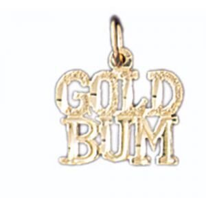 Gold Bum Pendant Necklace Charm Bracelet in Yellow, White or Rose Gold 10570