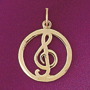 Musical Note Pendant Necklace Charm Bracelet in Yellow, White or Rose Gold 6261