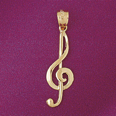 Musical Note Pendant Necklace Charm Bracelet in Yellow, White or Rose Gold 6262