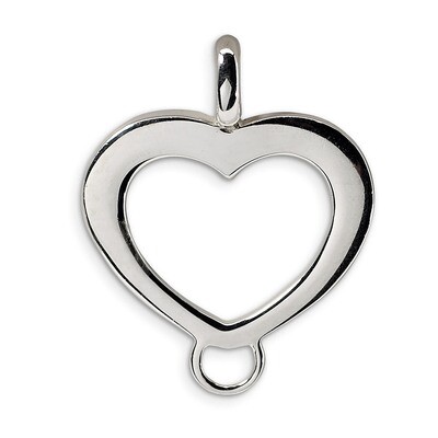 Heart Shaped Charm Carrier Pendant Sterling Silver QCC100 by Amore La Vita, MPN: QCC100, 8839573299…