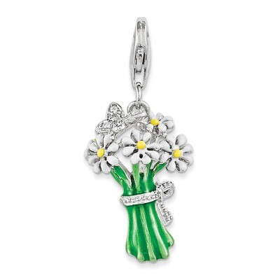 Bouquet of Daisies Charm Sterling Silver Enameled QCC1000 by Amore La Vita, MPN: QCC1000, 191101390…