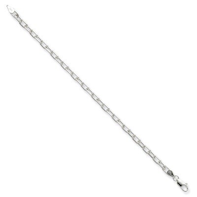 7 Inch 4.3mm Fancy Diamond-cut Open Link Cable Chain Sterling Silver QAR120-7 by Amore La Vita, MPN…