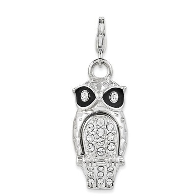 Swarovski Element Owl Charm SterlingSilver Enamel QCC1012 by Amore La Vita, MPN: QCC1012, 191101390…