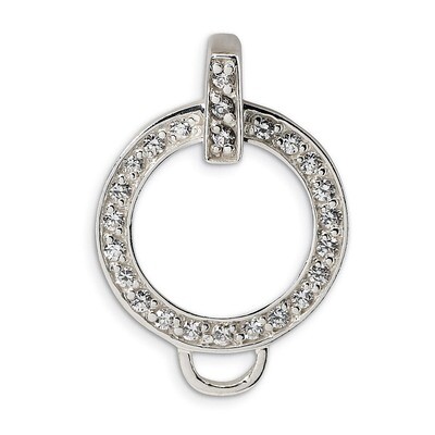 Charm Holder Pendant Sterling Silver Synthetic Diamond QCC103 by Amore La Vita, MPN: QCC103, 883957…