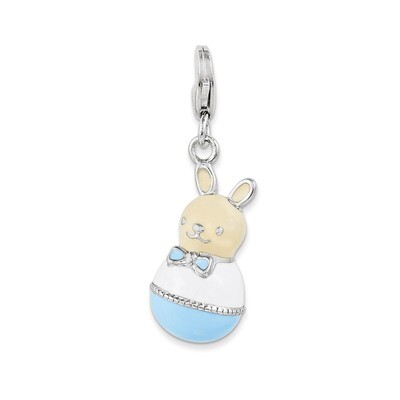 Bunny Charm Sterling Silver Enameled QCC1045 by Amore La Vita, MPN: QCC1045, 191101389900