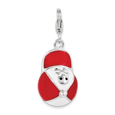 3-D Ball Cap Charm Sterling Silver Rhodium Enameled QCC1043 by Amore La Vita, MPN: QCC1043, 1911013…