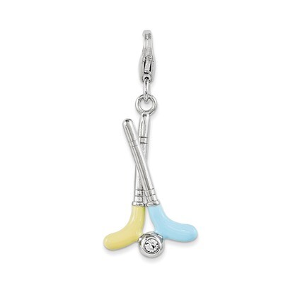 Swarovski Golf Clubs Charm Sterling Silver Enamel QCC1039 by Amore La Vita, MPN: QCC1039, 191101389…