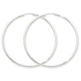 Polished Endless 2mm Hoop Earrings 14k White Gold H999, MPN: H999, 883957900933