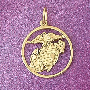 US Army Eagle Pendant Necklace Charm Bracelet in Yellow, White or Rose Gold 6283